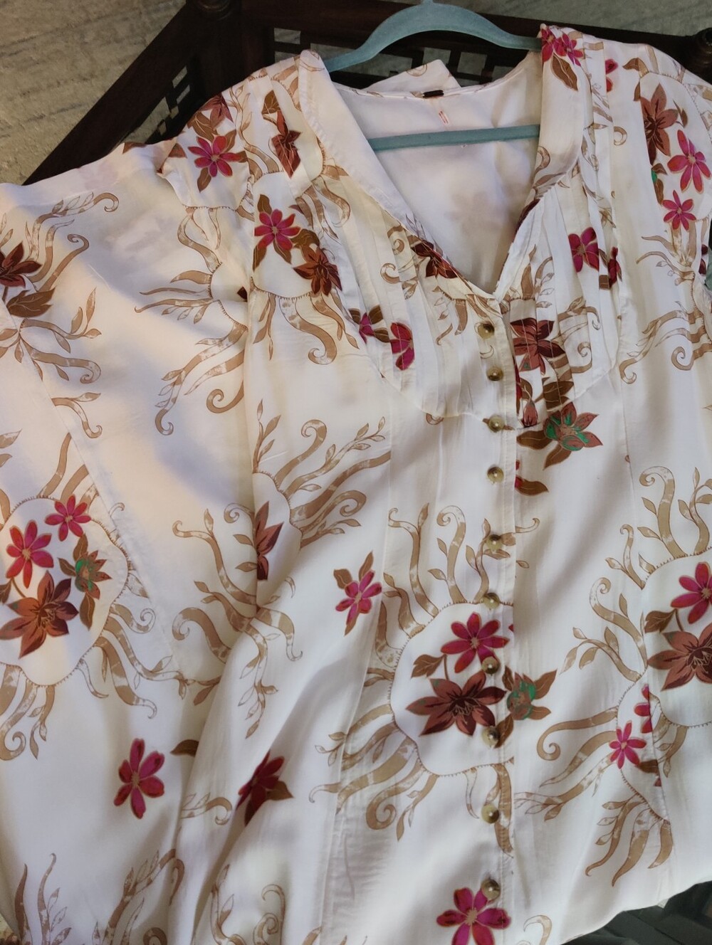 Free People Rosemary Floral Printed Midi Maxi Dress in Ivory Combo Size M
